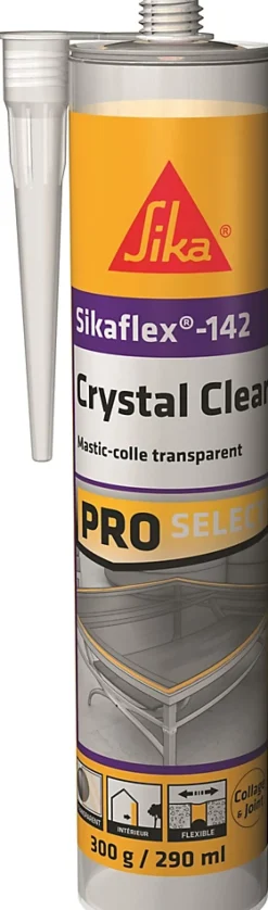 Mastic colle multi-usages transparent flex Crystal Clear 300 gr^Sika Discount