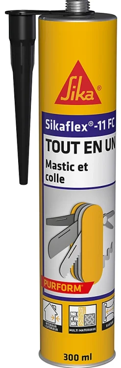 Mastic colle tout en un flex 11FC, Noir-Sika Discount