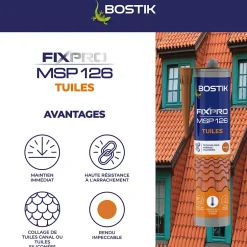 Mastic colle tuiles 290 ml coloris brique-Bostik Outlet