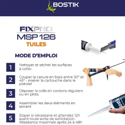 Mastic colle tuiles 290 ml coloris brique-Bostik Outlet