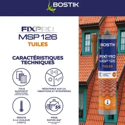Mastic colle tuiles 290 ml coloris brique-Bostik Outlet