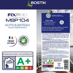 Mastic colle voitures et bateaux 290 ml coloris noir^Bostik Best