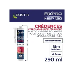 Mastic de fixation crédence Fixpro MSP 120 290ml^Bostik Discount