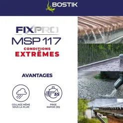 Mastic hybride polymère haute performance Fixpro conditions extrêmes 290 ml-Bostik Hot