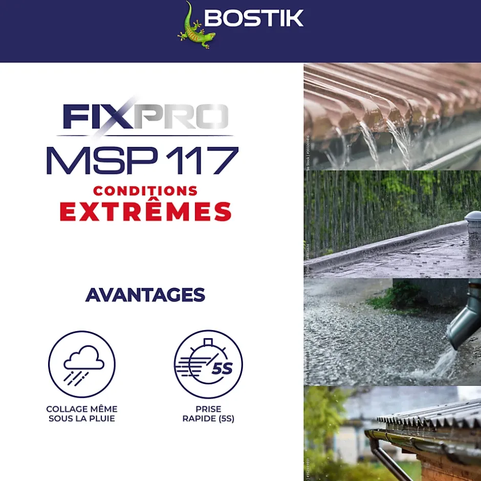 Mastic hybride polymère haute performance Fixpro conditions extrêmes 290 ml-Bostik Hot