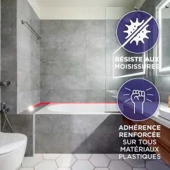 Mastic Bain & Cuisine Baignoire synthétique blanc cartouche 280ml^Rubson Discount