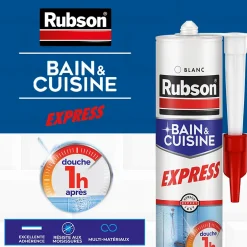 Mastic Bain&Cuisine Séchage Rapide blanc cartouche 280ml-Rubson Discount