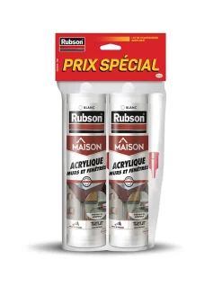 Mastic Maison Acrylique Murs-Fenêtres blanc cartouche 280ml vendu par 2^Rubson Hot