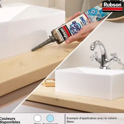 Mastic Sanitaire Salle de bains Saine Mastic blanc cartouche 280ml-Rubson Sale