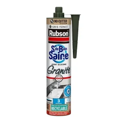 Mastic Sanitaire Salle de bains Saine granite cartouche 280ml-Rubson New