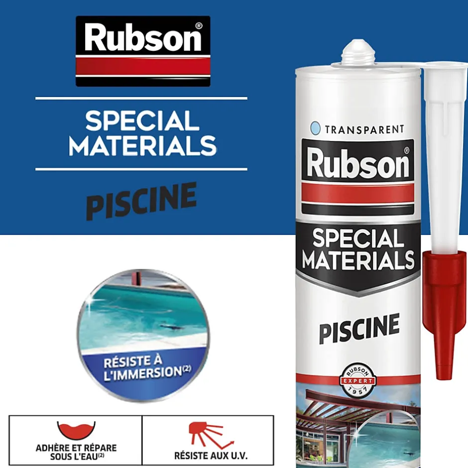 Mastic Special Materials Piscine transparent cartouche 280ml-Rubson Best
