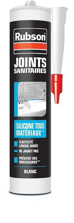 Mastic Sanitaire silicone tous matériaux blanc 280ml^Rubson Clearance