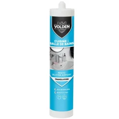 Mastic silicone acétoxy cuisine et salle de bain transparent 280ml^Volden Best
