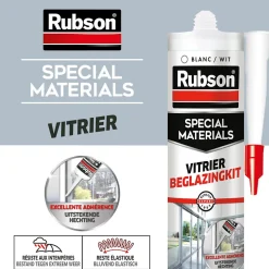 Mastic vitrier coloris blanc 280ml-Rubson Online
