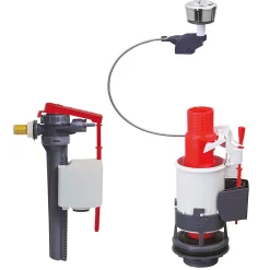 Mécanisme de chasse d'eau double chasse latéral 3L/6L MW2 + câble + robinet-Wirquin