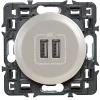 Mécanisme de prise double chargeur USB Céliane titane^Legrand Hot