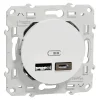 Mécanisme double chargeur usb A + C 12W Odace blanc-Schneider Electric Hot