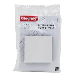 Mécanisme interrupteur va-et-vient à voyant Mosaïc blanc, 2 modules-Legrand Best