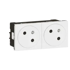 Mécanisme prise 2 pôles + terre Mosaïc blanc, 2 prises^Legrand Best