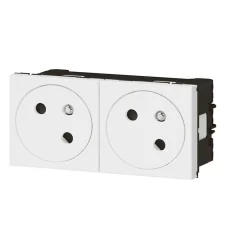 Mécanisme prise 2 pôles + terre Mosaïc blanc, 2 prises^Legrand Best