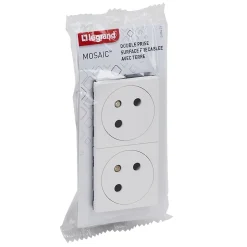 Mécanisme prise 2 pôles + terre Mosaïc blanc, 2 prises^Legrand Best