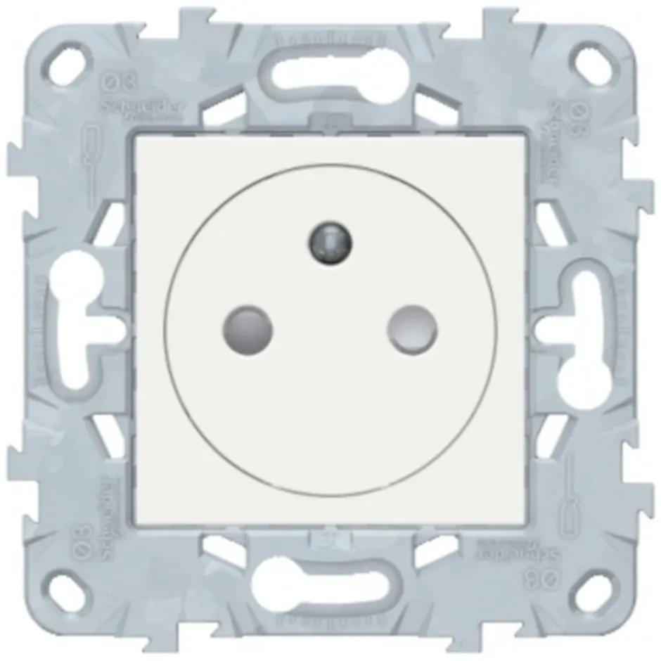Mécanisme prise avec terre affleurante Unica Déco blanc-Schneider Electric Discount