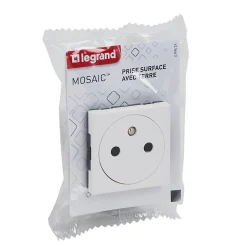 Mécanisme prise 2pôles+terre affleurante 2 modules Mosaïc-Legrand New