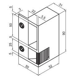 METALUX 90 - Gâche électrique en applique Droite tirant hauteur 90 mm 12V^Beugnot