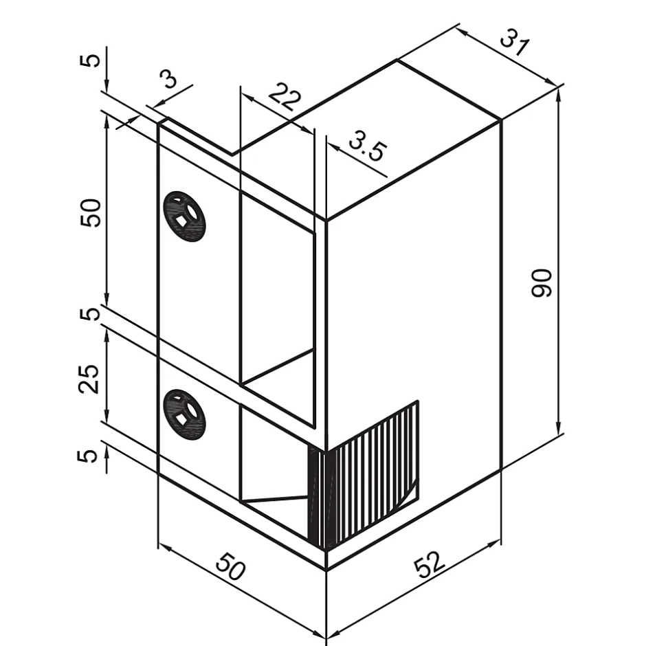 METALUX 90 - Gâche électrique en applique Droite tirant hauteur 90 mm 12V^Beugnot