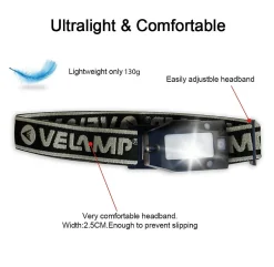 METROS: lampe frontale rechargeable, 150 lm. Interrupteur sans contact^Velamp Discount