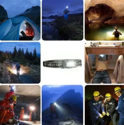 METROS: lampe frontale rechargeable, 150 lm. Interrupteur sans contact^Velamp Discount