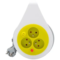 Mini enrouleur design 3 prises 2P+T - 7m - Vert -^Zenitech Discount