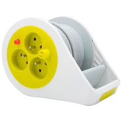 Mini enrouleur design 3 prises 2P+T - 7m - Vert -^Zenitech Discount