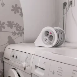 Mini enrouleur H05VV-F 3G1 3 prise de 16A + USB 7m gris^Zenitech Sale