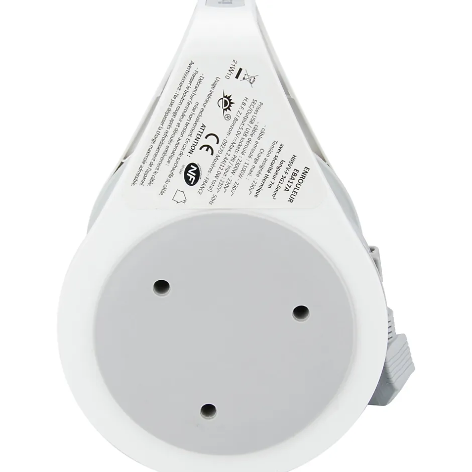 Mini enrouleur H05VV-F 3G1 3 prise de 16A + USB 7m gris^Zenitech Sale