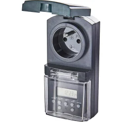 Minuterie digitale extérieure à programmation hebdomadaire gris^LAP