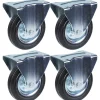 160mm 6" roulettes en caoutchouc, fixes, capacité de charge de 600kg, jeu de 4-Parnells Discount
