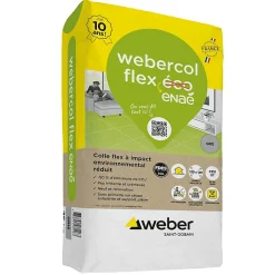 Mortier - colle déformable pour carrelage (C2 et S1) COL FLEX ECO - Sac de 25 Kg - GRIS^Weber