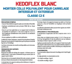 Mortier Colle Polyvalent pour Carrelage Kedoflex Blanc , Intérieur/Extérieur, sac de 25 kg-Semin
