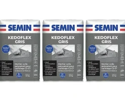Mortier Colle Polyvalent pour Carrelage Kedoflex Gris , Intérieur/Extérieur, sac de 25 kg, lot de 3-Semin Sale