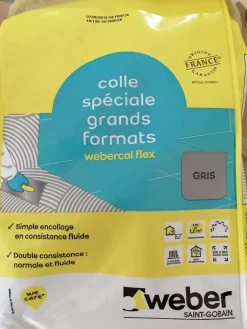 Mortier colle pour carrelage COL FLEX intérieur et extérieur (C2S1 et EG) - Sac 5 Kg - GRIS^Weber Online