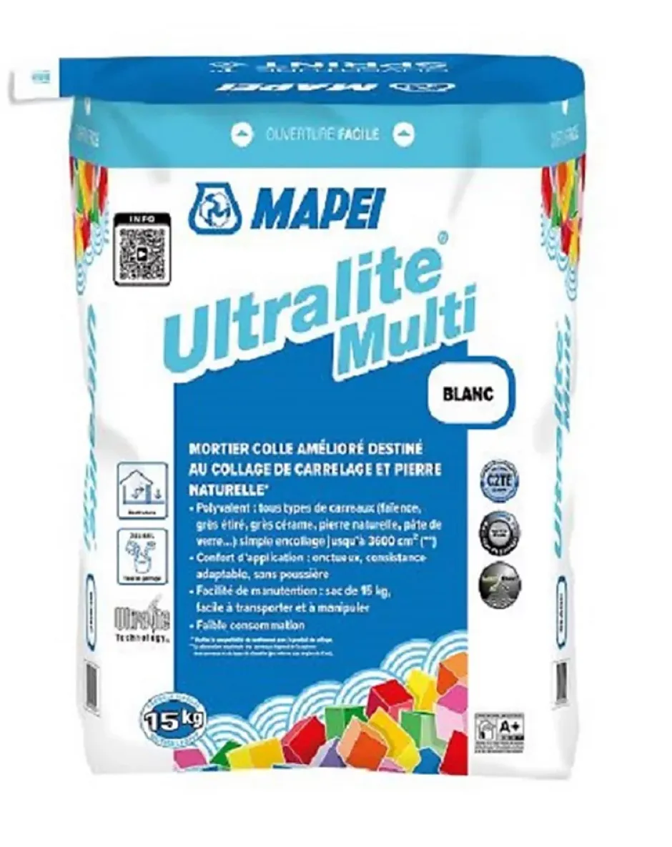 Mortier colle ULTRALITE MULTI - Blanc - sac de 15kg^Mapei New