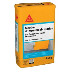 Mortier d'imperméabilisation enduit fondation 25kg-Sika Clearance