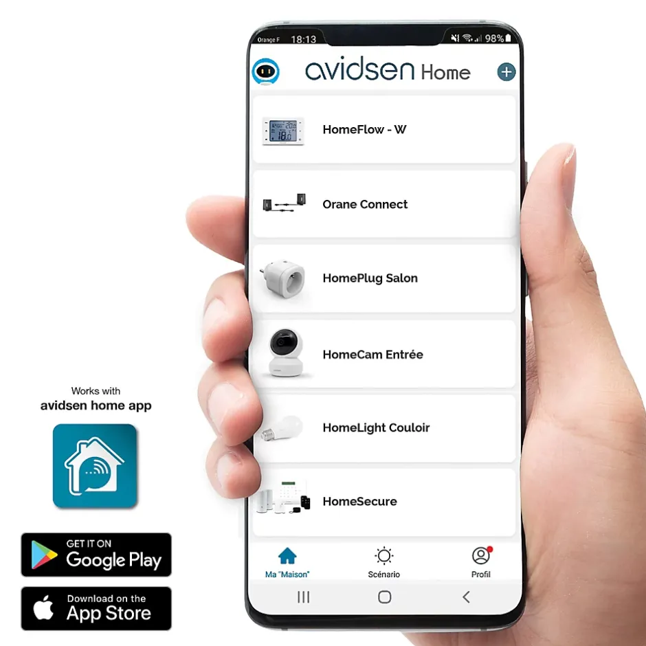Motorisation connectée à bras articulés avec batterie de secours portail à battants - Orane Connect^Avidsen Online
