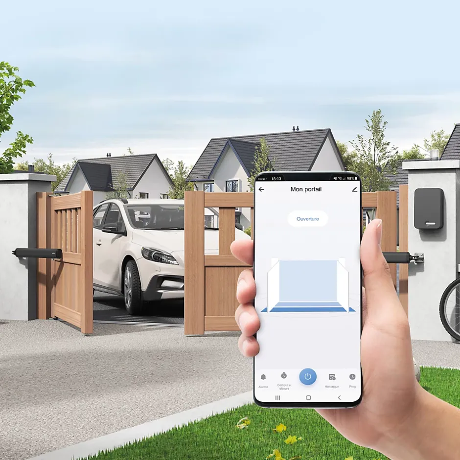 Motorisation connectée à vérins pour portail à battants - Teha Connect - - 114174-Avidsen Outlet