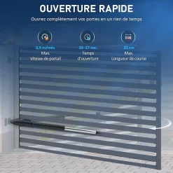 Motorisation Portail Battant 220V/24V Double Bras pour 1 Vantail Jusqu'à 300KG 5,5M avec 2 Télécommandes Moteur DC^Nature Pro Online