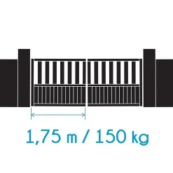 Motorisation pour portail à battants - Moteur à vérins - Teha-SE - - 114176-Avidsen