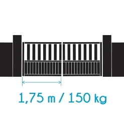 Motorisation solaire pour portail à battants - Moteur à vérins - Teha SE^Avidsen Outlet