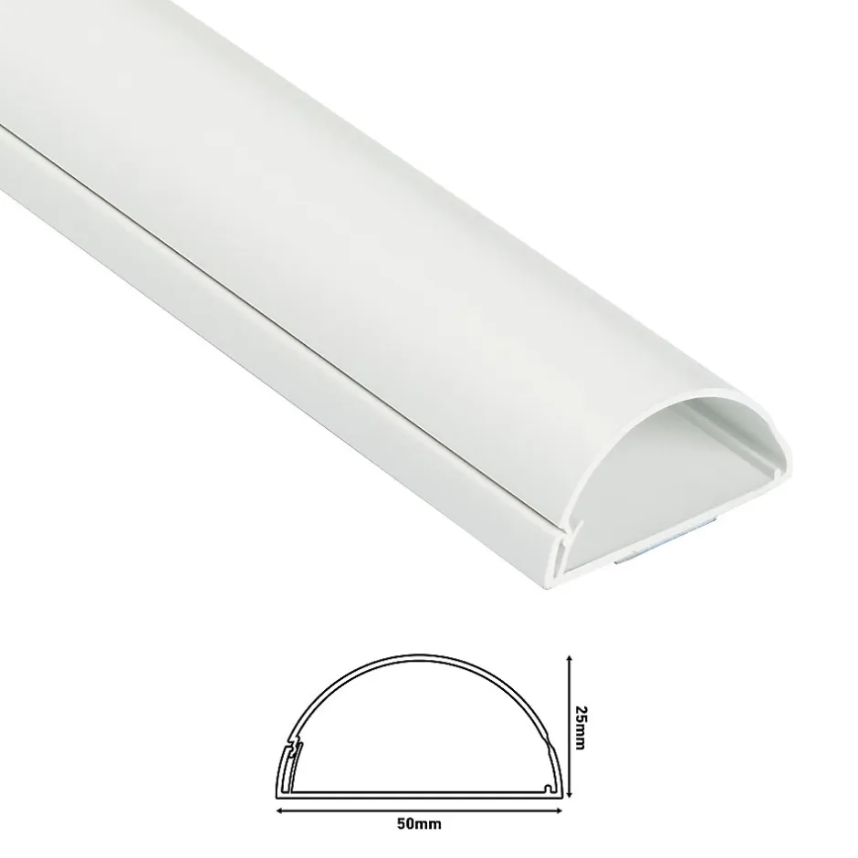 Moulure décorative demi-circulaire 50x25 mm blanche 1,5 m-D-Line Sale