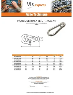 Mousqueton à oeil Inox A4 Diamètre 8 - 5 pièces^Vis Express Sale